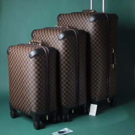 شنط سفر 3 قطع Louis Vuitton بني مربعات